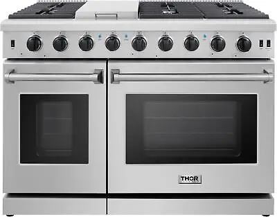 Thor 48 Inch 6 Sealed Burners Freestanding SS Professional Gas Range LRG4807U • $4499