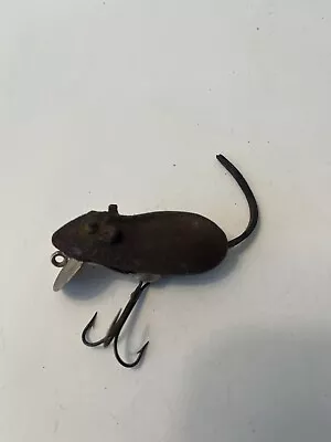 Vintage Paw Paw Mouse Lure In Dark Brown Suede Leather Tail • $8.01