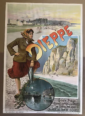 Original Dieppe Poster Litho Frederic Hugo D’ Alesi 1900s Bordeaux French Fish • $999.99