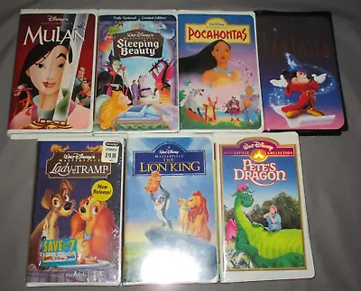 Lot Of 7 Vintage Disney Masterpiece Collection VHS Tapes Videos Movies All GUC • $11.19