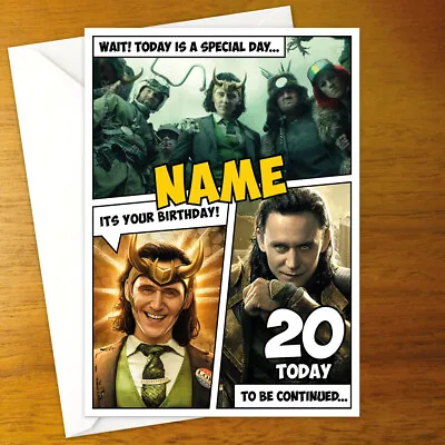 LOKI Personalised Birthday Card • Personalized Marvel Hiddleston Thor Ragnarok • £3.79