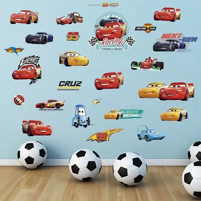 Racing Disney Car Wall Stickers Kids Nursery Boy Girls Bedroom Home Decor Decals • £6.19