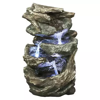 Hi-Line Gift Fountain-Log /Stone Waterfall With LED • $39.99