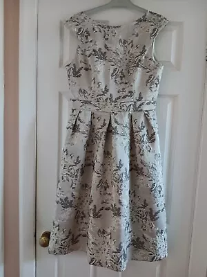 Miss Selfridge Size 12 Beautiful Special Occasion Floral Silver Grey Dress BNWT • £19.95