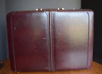 VTG Leather Briefcase Combo Lock MARK PHILLIPS Burgundy • $80