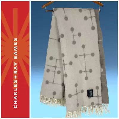 Vitra X Eames Office Merino Wool Taupe Throw Blanket Charles & Ray 36  X 58  MCM • $188.06