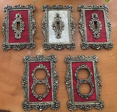 Vintage Brass And Metal Outlet Covers And Light Switch Covers Scrolled Ornate • $125