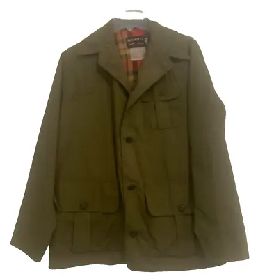 Squaltex By Red Head Fishing Jacket Vintage 80s Army Green Size 42 • $25