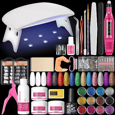 Acrylic Nail Kit With UV Lamp Acrylic Powder Liquid Manicure Kit For Extension • $22.99