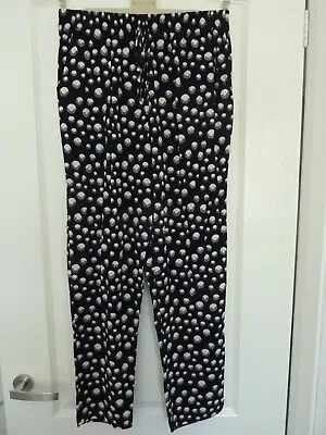 Ladies Navy Mix Summer Trousers Size 14 By Saloos • £5