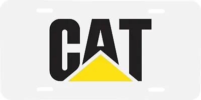 Cat Caterpillar Logo White Background Vehicle License Plate Truck Tractor Tag • $19.95