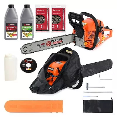 62cc 20  Petrol Chainsaw + 2 X Chains + Oil + More • £116.55