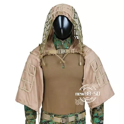 Outdoor Tactical Ghillie Suit Camouflage Birdwatching Hooded Field Uniform Gift • $56.72