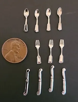 Eugene Kupjack Sterling Silver Dollhouse Miniature Forks Spoons Knives Lot #309  • $99.95