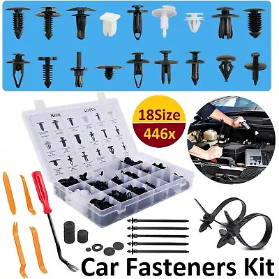 446Pcs Auto Car Body Plastic Push Pin Rivet Fasteners Trim Panel Moulding Clip • $19.49