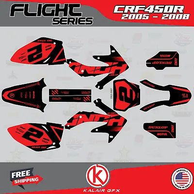 Graphics Kit For HONDA CRF450R (2005-2008) FLIGHT-Red Shift • $126.99