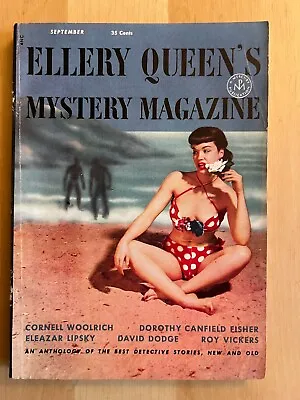Ellery Queen's Mystery Magazine - September 1953 - Bettie Page Cover • $35