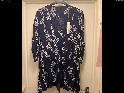 Roman Longline Navy/White Tunic Top Size 20 BNWT • £10