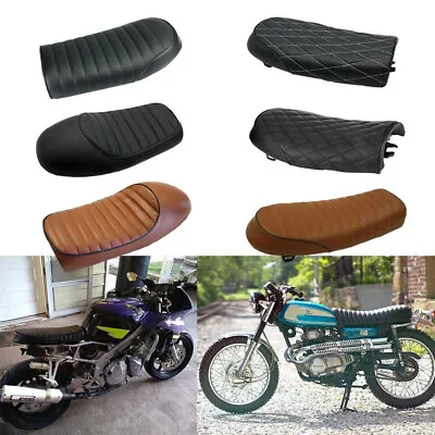 Black Vintage Cafe Racer Flat&Hump Saddle Seat For Honda CB 750 650 550 450 400 • $55.27