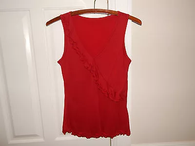 Mexx Sleeveless Red Top With Ruffle Detail Size XS • $14