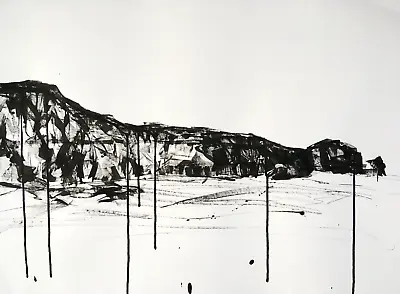 Mullion Cove Large Original Signed Ink Drawing Of A Cornish Landscape A1 Approx. • £75
