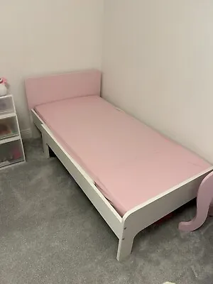 IKEA Slakt Bed Frame With Mattress (pink Headboard) • £115