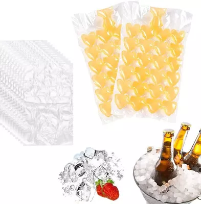 30 Ice Cube Bags Maker Disposable Seal Fridge Freezer Cold Pack Bag Kitchen Tool • £2.96