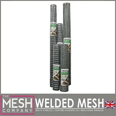 £14.99 • Buy Galvanised Welded Wire Mesh 1  X 1  & 1/2  X 1/2  Aviary Chicken Fence