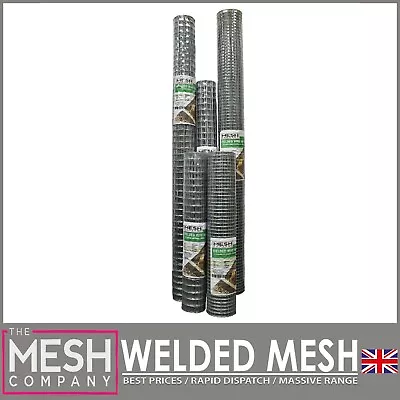 Galvanised Welded Wire Mesh 1  X 1  & 1/2  X 1/2  Aviary Chicken Fence • £17.99