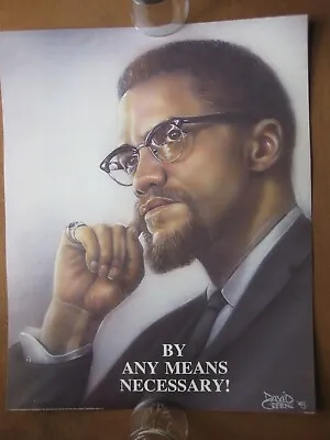 MALCOLM X - BY ANY MEANS NECESSARY! - Poster David Green 1993 - Civil Rights BLM • £128.27