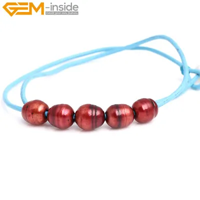 Sky Blue Pearls Beads Cord Semi Precious Beaded Choker Jewelry Necklace 17.5  • $3.49