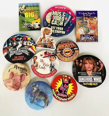 Lot Of Mostly Vintage Movie Button Pins Advertising Promotional • $7