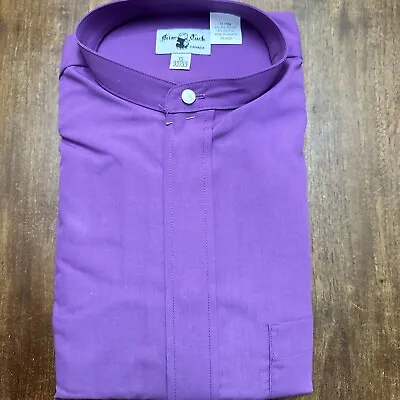 New Friar Tuck Purple Priest Clergy Shirt Sz 15 32/33 Mens Long Sleeve Neckband • $38