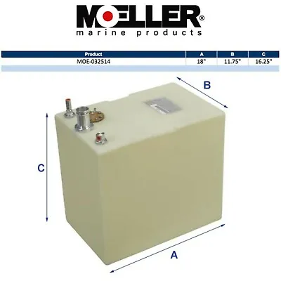 Moeller 32514 14 Gallon Below Deck Permanent Marine Fuel Tank • $369.99