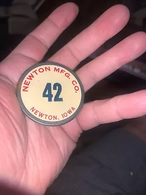 RARE Vintage Newton Manufacuring Co. - Newton Iowa IA - #42 Employee Badge Pin • $69.99