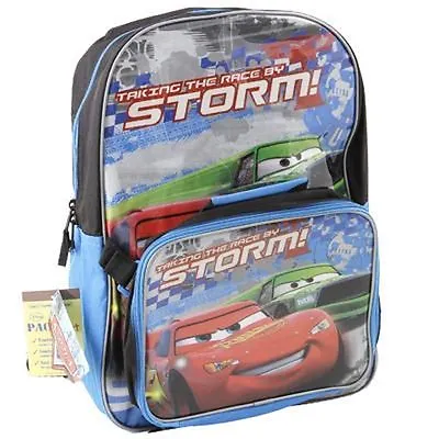 Backpack 16  + Detachable Lunch Bag Cars McQueen Storm NWT • $16.95