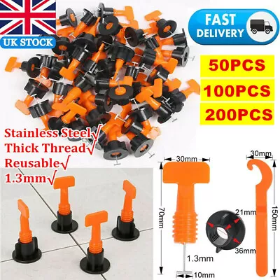 £14.39 • Buy 200Pcs Reusable Tile Leveling System Kit Tile Spacer Wall Floor Clips Tools Sets