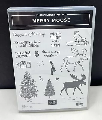 Stampin Up MERRY MOOSE Christmas Holiday Tree Rubber Stamps • $22.21