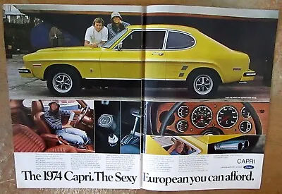 1974 Mercury Capri  Sexy European  Original 2-Page Color Ad  • $16.47