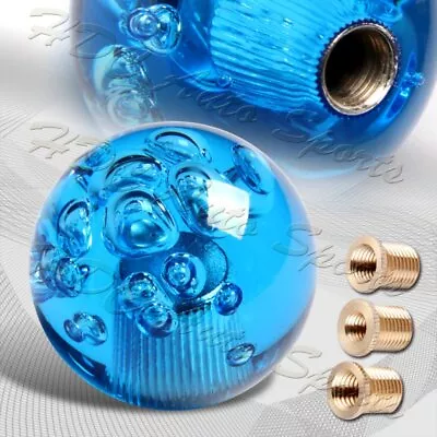 W-Power Ball 60mm Manual Transmission Blue Diamond Crystal Bubble Shift Knob • $16.99