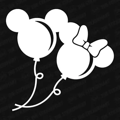 Vinyl Decal  - Mickey Mouse & Minnie Mouse Balloons (Disney) Various Colors • $7.99