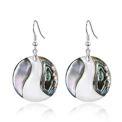 Abalone Shell Round Drop Earrings By Philip Jones • £5.99