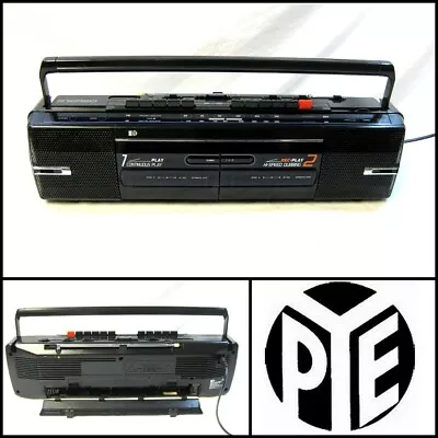 Vintage PYE DRC 1027 Radio Double Cassette Recorder Stereo Boombox • $40