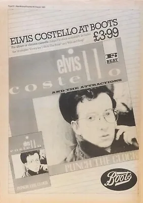 Elvis Costello - Vintage Press Advert Poster - Punch The Clock - 1983 • $3.72
