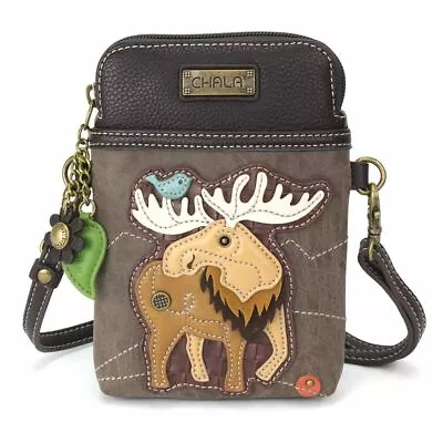 New Chala Brown Stone Gray Moose Cell Phone Crossbody Purse Strap • $39.50