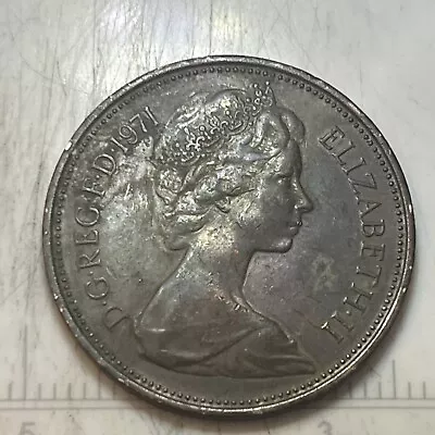 1971 2 NEW PENCE British Elizabeth II Coin England Circulated • $200