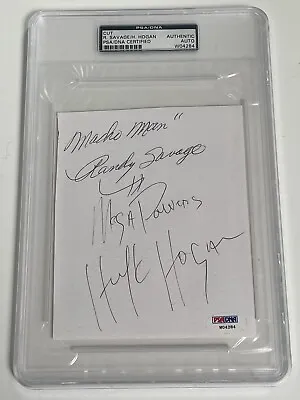 Mega Powers “Macho Man” Randy Savage & Hulk Hogan Cut Autograph PSA/DNA WWF RARE • $2499.99