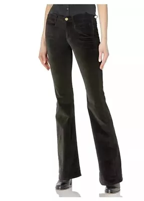 MiH Sexy Black Velvet Marrakesh Mid Rise Kick Flare Pants Jeans 32 • $45