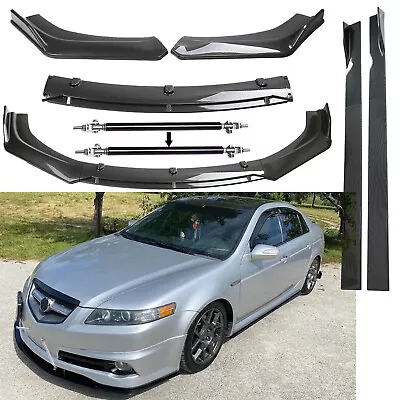 Front Bumper Lip Spoiler Splitter Carbon Fiber Side Skirt For Acura TL 2008-2014 • $129.99