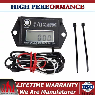 Digital Tach Hour Meter Job Timer RPM Counter For Motor Bike Go Kart Lawn Mower • $27.36